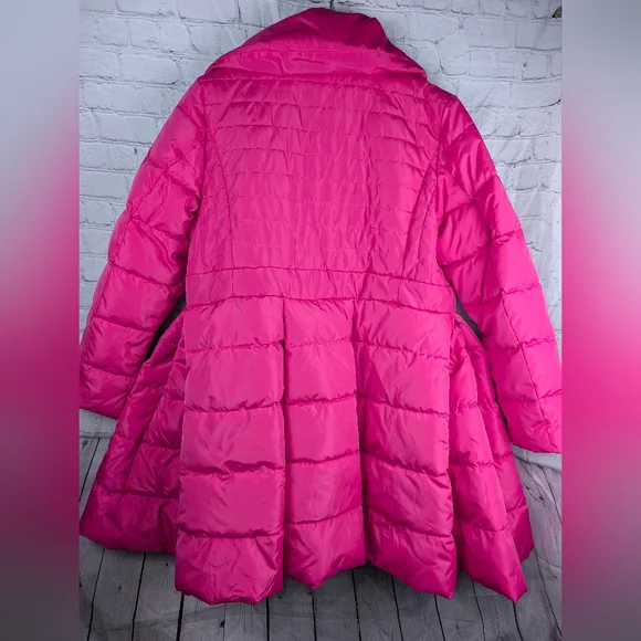 Mod X Bright Pink Quilted Puffer Women's Coat Swing Bottom Sz XL - Picture 10 of 13